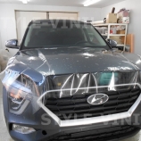 Бронирование бампера капота фар автомобиля антигравийной защитной пленкой от сколов и царапин в Краснодаре